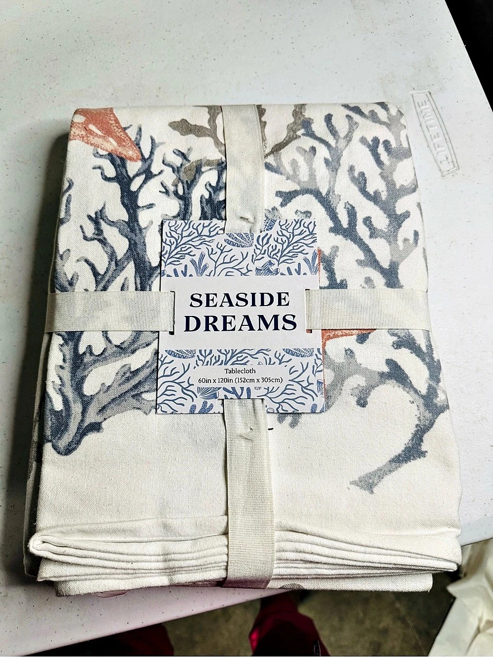 Miraile Designs Seaside Dreams Tablecloth Cotton White & Blue